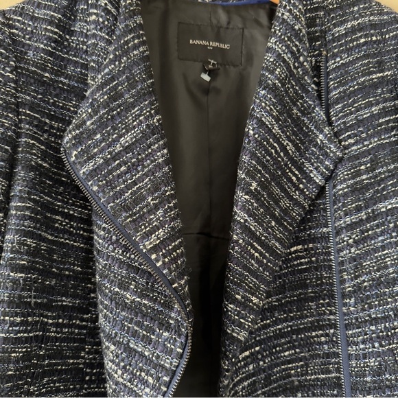 Banana Republic Heritage Collection Tweed Moto Jacket Size 10 - Picture 3 of 7